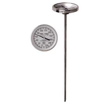 General Testing Thermometer GT100R, 1-3/4 inch dial and 8 inch stem, glass lens