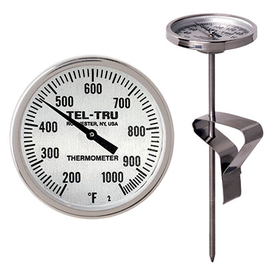 BIG Green Egg, Primo, Komodo, Grill Dome, or other Kamado-style Replacement Thermometer LT225R, 3.5 inch stem, 200/1000 degrees F