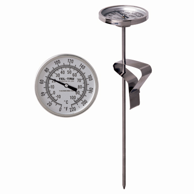 Deep Fry Fat/Candy Thermometer LT225R, 2 inch dial and 8 inch stem