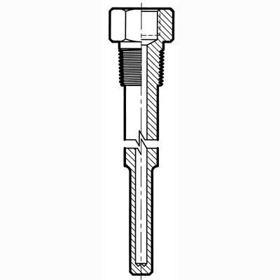 Standard Threaded Thermowell, 6″ stem, 260TW006