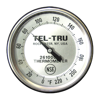 Meat Cooking Thermometer BT275R, 2 inch dial, 5 inch stem, 0/220 degrees F