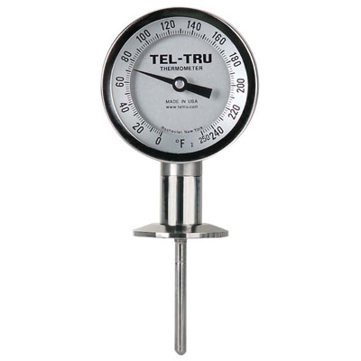 Sanitary Bimetal Thermometer with 4″ dial and bottom connection, SBC450R