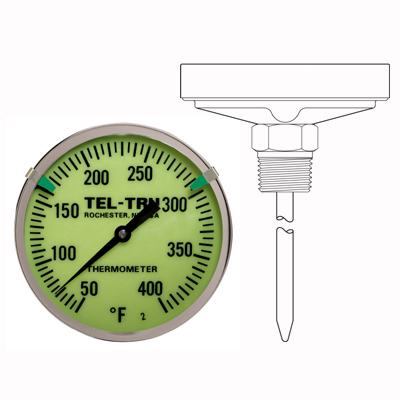 UT500 5” Back Connect Glow Dial with Reflective Pointer and Clips