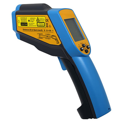 Tel-Fast QT425LCE Heavy Duty IR thermometer, Dual Laser, with Type K thermocouple port and hard case