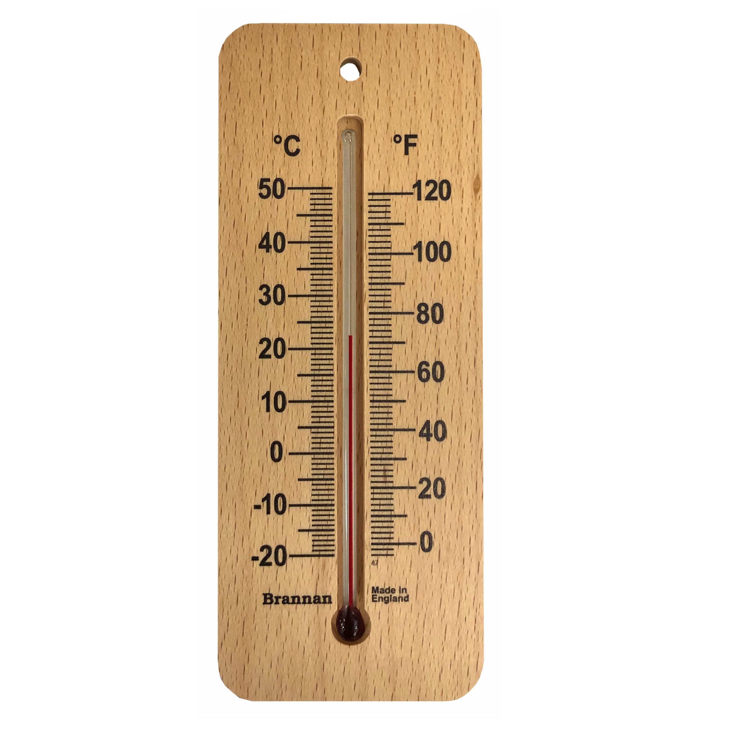 150mm wide wood wall thermometer