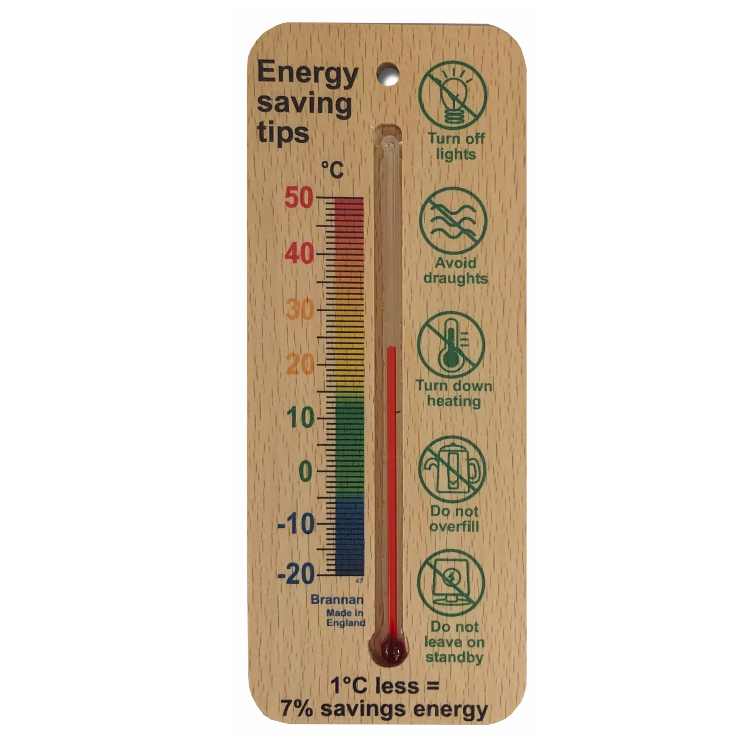 150mm wide wood wall thermometer – energy saving tips design