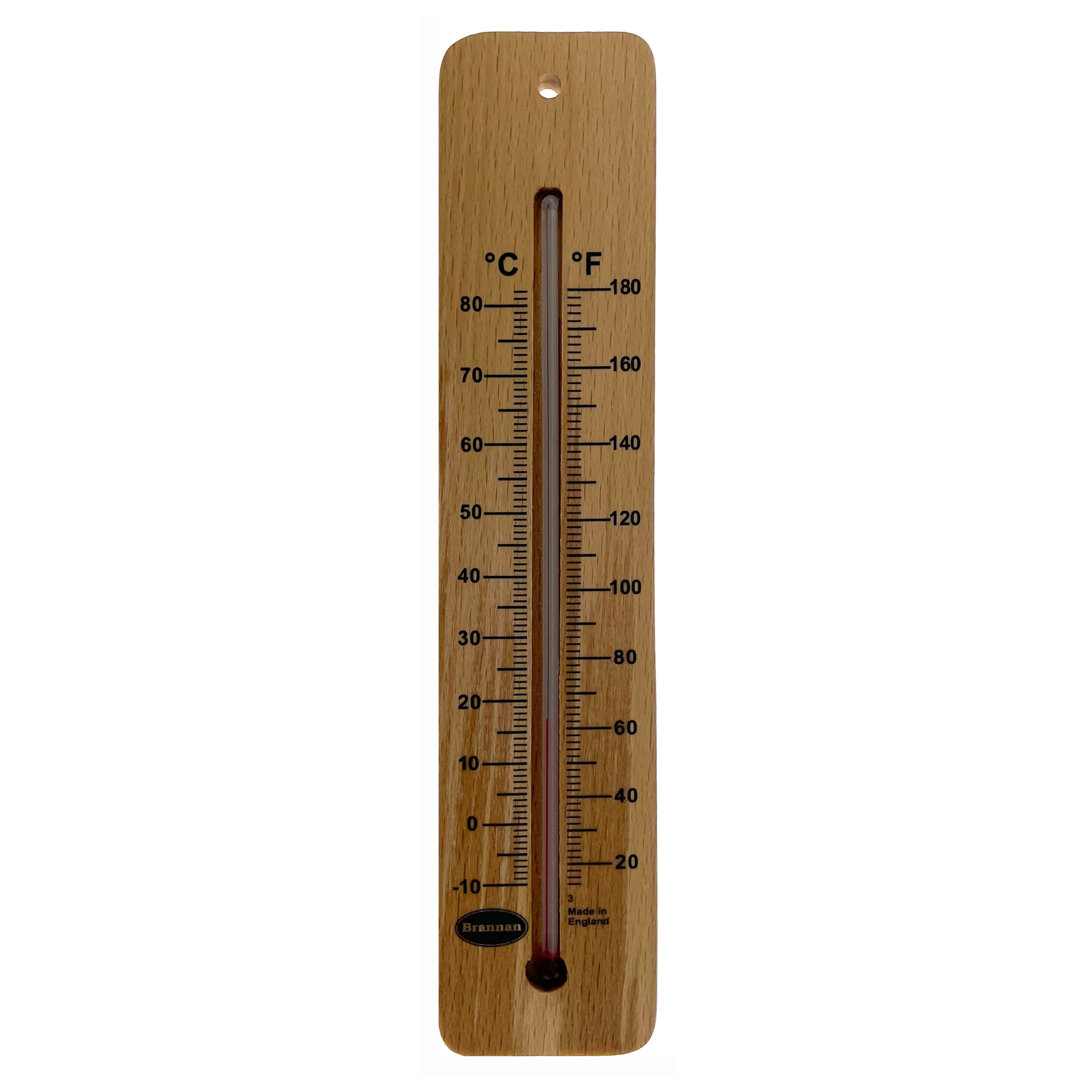 215mm high range wood wall thermometer