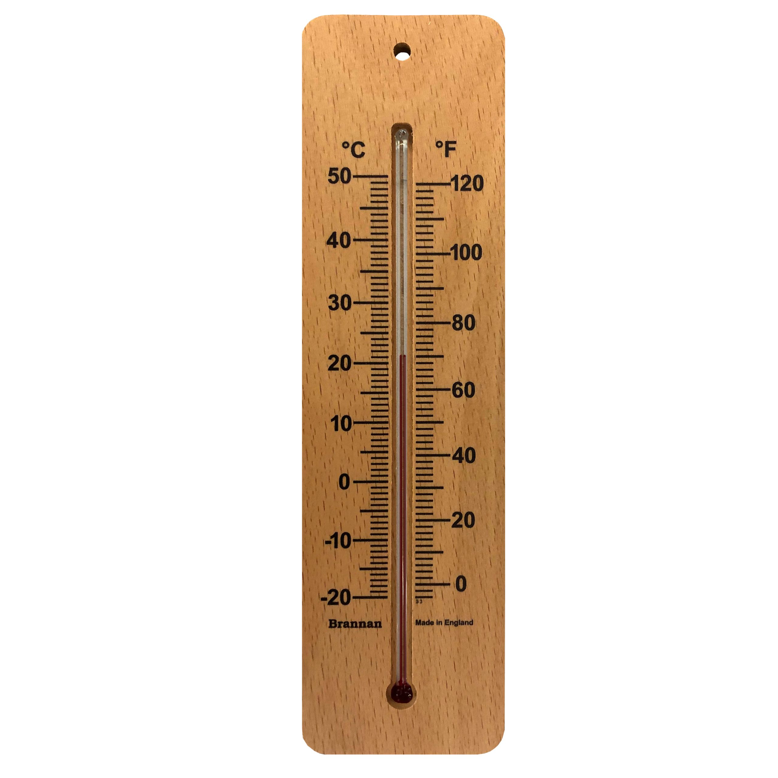 215mm wide wood wall thermometer