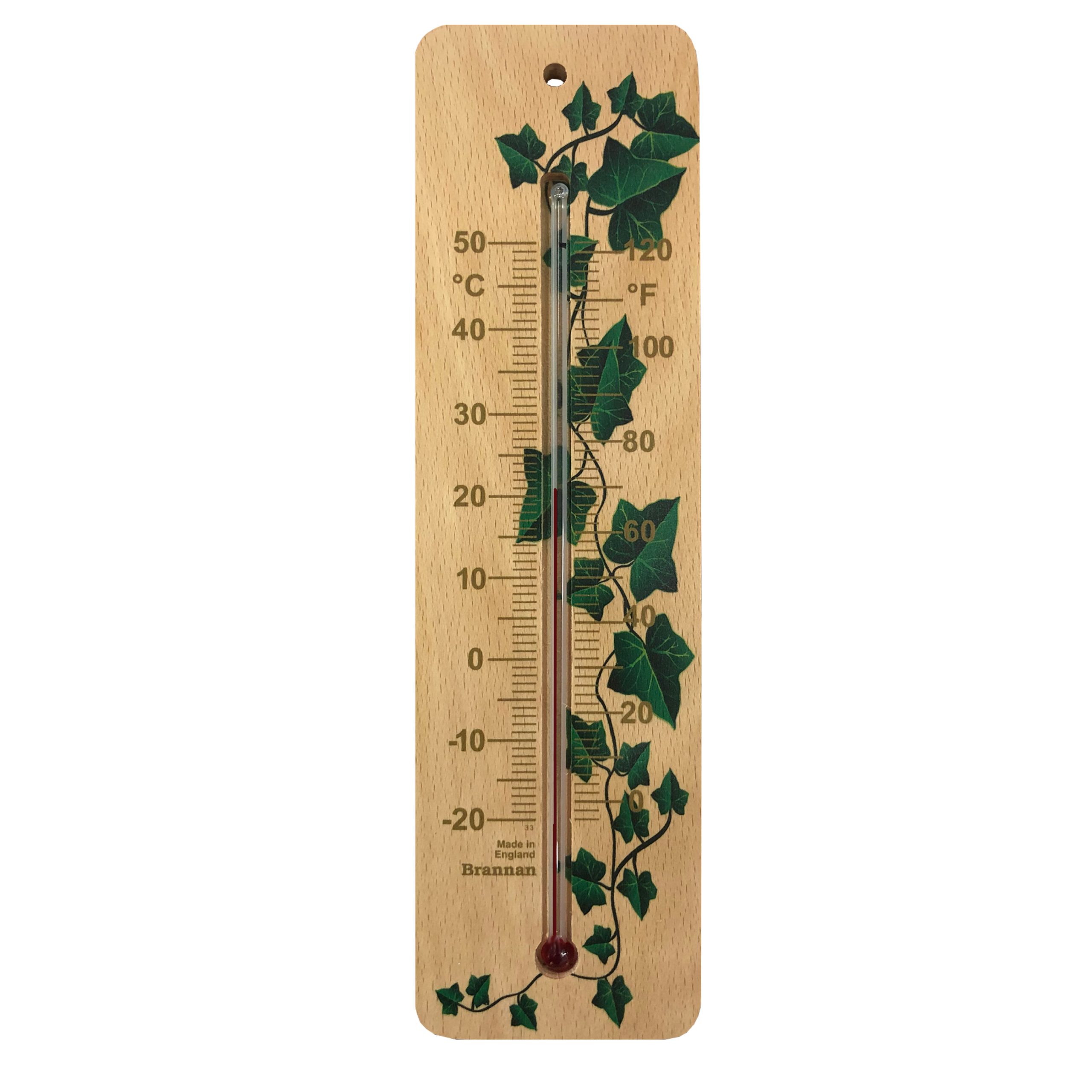 215mm wide wood wall thermometer – ivy design