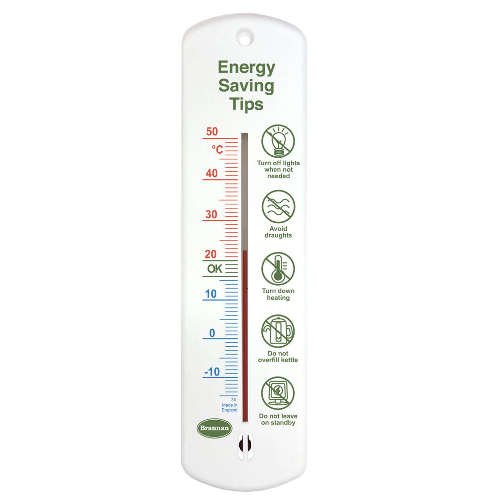 240mm wall thermometer with energy saving tips