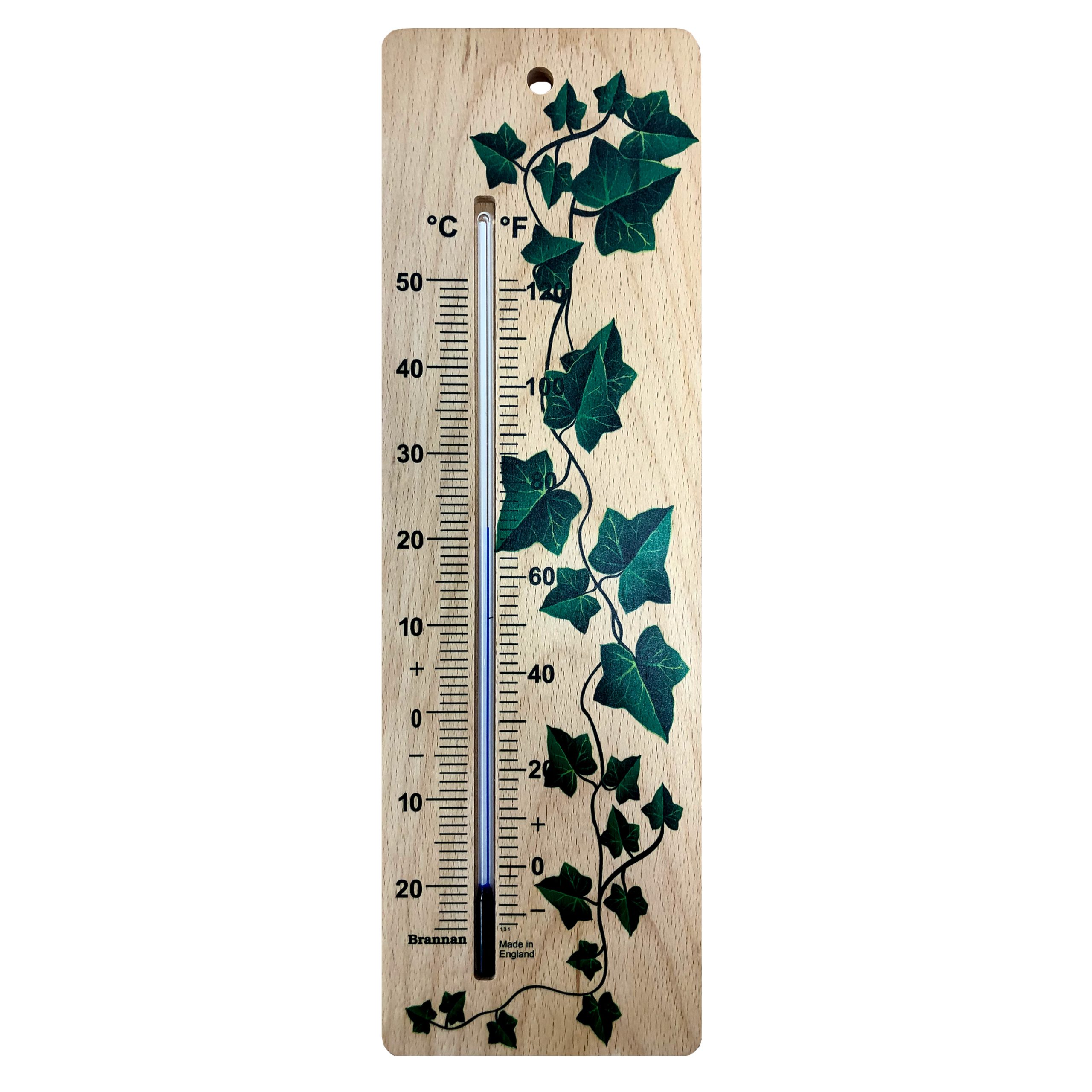 380mm wide wood wall thermometer – ivy design