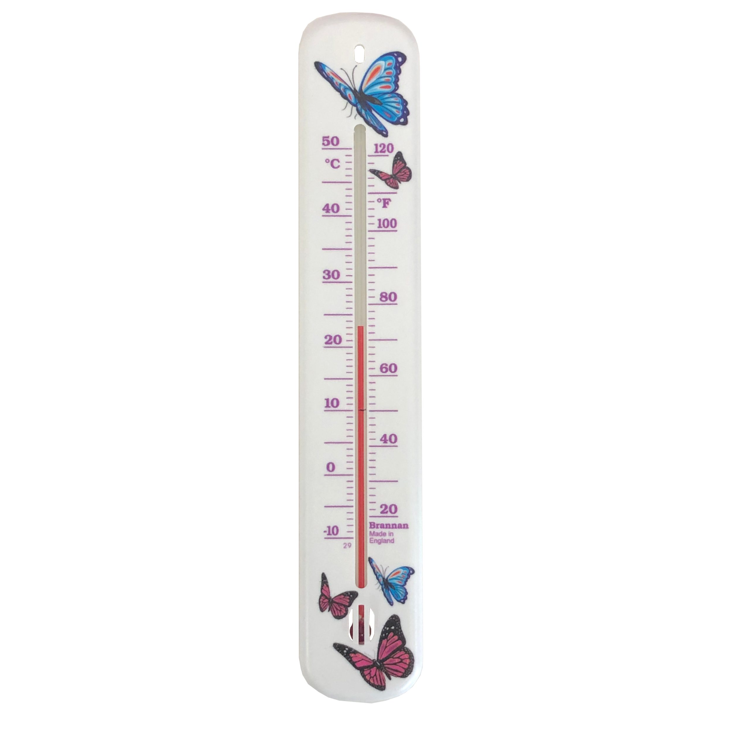 Decorative 215mm wall thermometer – butterfly design