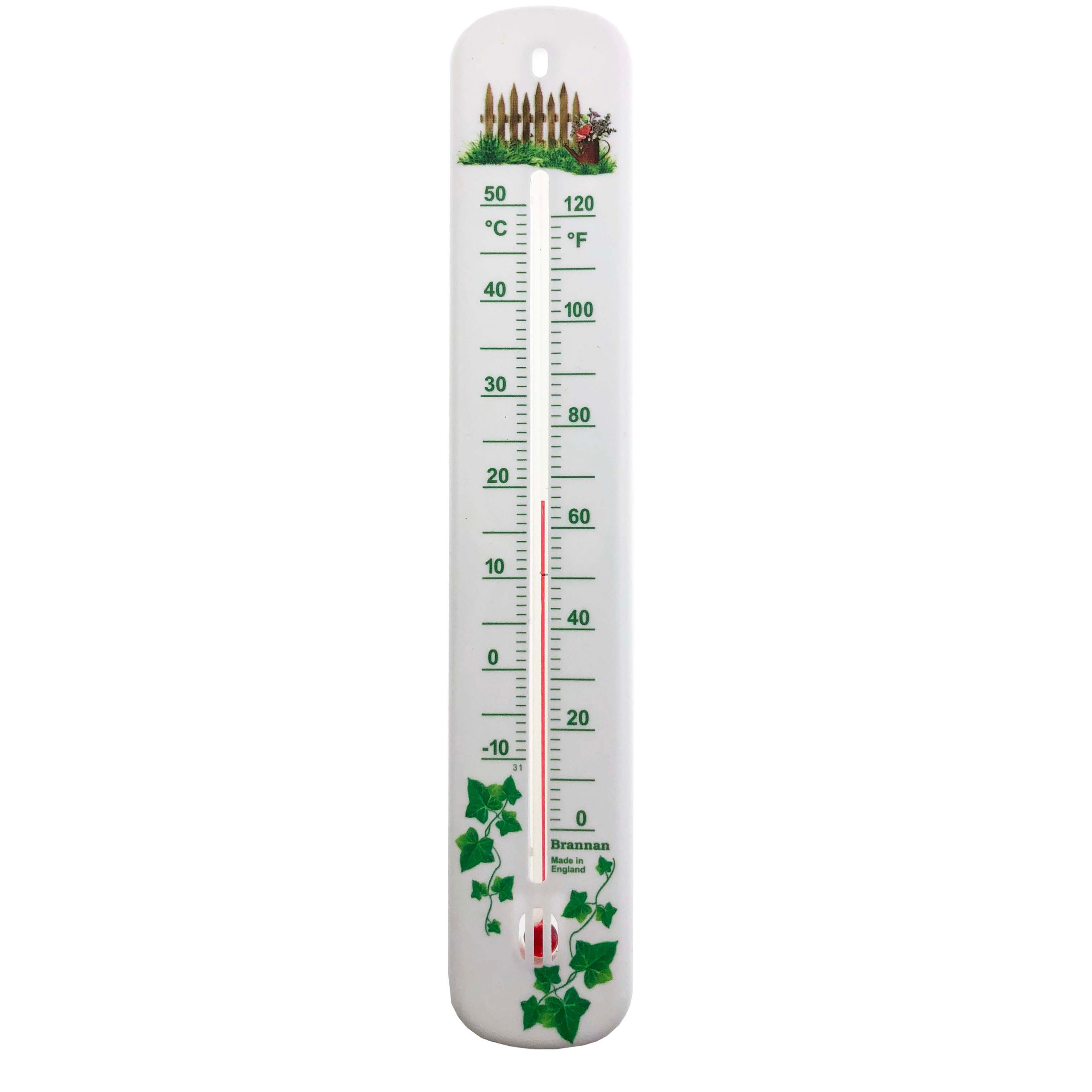 Decorative 215mm wall thermometer – countryside design