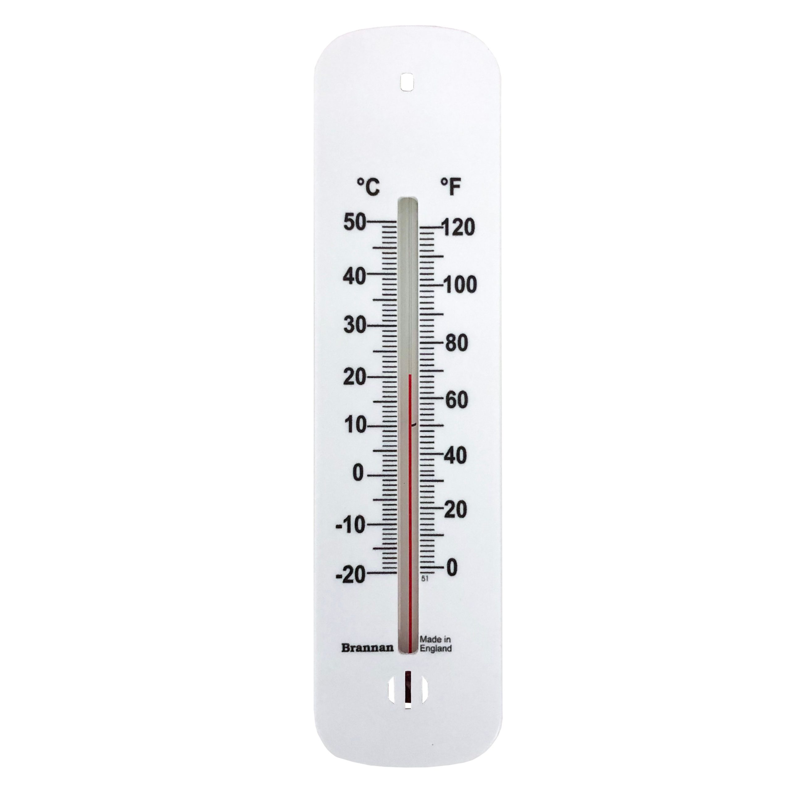 Short plastic wall thermometer